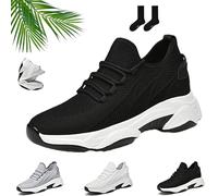 Tallure - Zapatillas deportivas de altura oculta, transpirables, atléticas, informales, para hombre, elevador, invisibles, para aumentar la altura, para hombres y mujeres, A Negro 6 cm, 43 EU