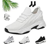 Tallure - Zapatillas deportivas de altura oculta, transpirables, atléticas, informales, para hombre, elevador, invisibles, para aumentar la altura, para hombres y mujeres, C Blanco 10 cm, 43 EU