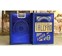 Tally Ho Blue (Circle) MetalLuxe - Juego de cartas y tarjetas protectoras transparentes