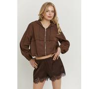 TALLY WEIJL, Shorts Marrones Elásticos Con Detalle De Encaje, Mujer, Marrón, Talla: 42