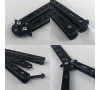 Tally Weijl Zain Elevators Butterfly Knife Trainer Balisong Martial Arts Training Knives Non-Sharped Black Silver Squidy Pack of Two