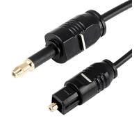 talNite Cable Óptico Mini Toslink de 3,5 mm para Audio Digital, Conector Chapado en Oro de 24K, Cable SPDIF para Home Theater, TV, DVD, CD - Negro (1 Metro)