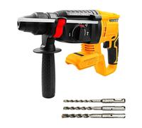 TALOEYH - Taladro de martillo giratorio compatible con batería Dewalt de 18 V/20 V, taladro eléctrico inalámbrico de 650 W con mango lateral giratorio de 360°, 3 taladros giratorios (6/8/10 mm)
