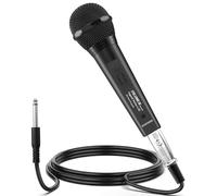 talomen Micrófono Dinámico con Cable Profesional, Vocal Cardioide de Mano, con Cables XLR de 6 m y 2 m, para Cantar, DJ, Karaoke, Altavoz PA, Amplificador y Uso en Exteriores, L52 Negro