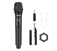 talomen,Micrófono Inalámbrico,2.4GHz Microfonos Inalambricos Set con Receptor,Microfono Inalambrico Karaoke Profesional,Microfono Dinámico Recargable,160ft,para Karaoke,Boda,DJ,Fiesta,K60-1 Negro