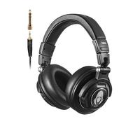 talomen TI660X Auriculares DJ con Cable,Auriculares de Estudio,auriculare con HD,50mm Controladores,Conector de 3.5 y 6 mm,Earphones de Ruido para pc Piano Guitarra AMP Grabación de Teléfono,Negro