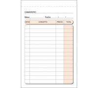 Talonario Camareros 88x135 T140 Bolsillo Duplicado Autocopia (50 juegos), 5 unidades
