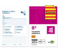 Talonario liderpapel ausentes 8º original t103 texto en catalan