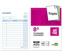 Talonario liderpapel camarero 8º original y 2 copias t302