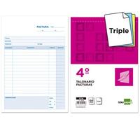 Talonario liderpapel facturas cuarto original y 2 copias t316 con i.v.a.