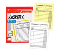 TALONARIOS DE CAMARERO STARPLAST - Talonarios tamaño 14x10.5cm, 8º natural, con duplicado, 40 Juegos - Pack 6 Unidades