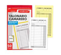 TALONARIOS DE CAMARERO STARPLAST - Talonarios tamaño 14x8cm, con duplicado, 50 Juegos - Pack 6 Unidades