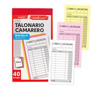 TALONARIOS DE CAMARERO STARPLAST - Talonarios tamaño 14x8cm, con triplicado, 40 Juegos - Pack 6 Unidades