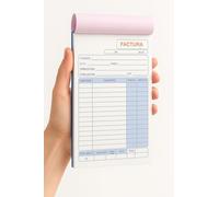 Talonarios facturas, Libreta de Facturas, Talonario para autonomos, 70 hojas, 35 juegos original + copia, autocopiativo, Matriz de corte, Tamaño 210x145 mm, Pack de 6 talonarios