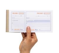 Talonarios Recibos, Libreta de recibos de entregas, Talonario para autonomos, Recibos con copia, 70 hojas + copia, Matriz de corte, Tamaño 100x210 mm, Pack de 12 talonarios