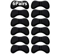 Taloneras Para Zapatos 6 pares de parches for plantilla de talón, almohadilla resistente al desgaste, cuidado de los pies, adhesivo de protección del talón, pegatina trasera Taloneras (Color : Black