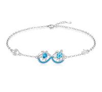 Talonior Pulsera de tortuga para mujer, plata de ley, ópalo azul, océano, tortuga marina, dijes de playa, infinito, joyería de tortuga, regalos