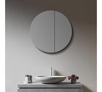 Talos Armario con Espejo para baño Redondo de 60 cm de diámetro, Armario con Espejo de baño con Cuerpo de Aluminio 2 estantes de Cristal