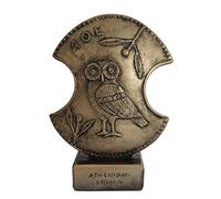 Talos Artifacts - Escudo de la diosa Atenea con diseño de búho, pequeña escultura símbolo de sabiduría