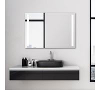 Talos Espejo de baño LED Light con iluminación Blanca cálida - Cortes de luz a Izquierda y Derecha - 100x70 cm