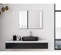 Talos Espejo de baño LED Light con iluminación Blanca cálida - Cortes de luz a Izquierda y Derecha - 80x60 cm