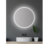 Talos Espejo de baño LED Redondo, diámetro de 60 cm, Espejo de Pared con iluminación, Apto para ambientes húmedos Gracias al Cuerpo de Aluminio, Color de luz Blanco Neutro
