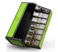 TALVOLC M Organizador semanal de pastillas 2 veces al día, pastillero grande de viaje para 7 días, 7 días, pastillero con compartimentos extraíbles, contenedor semanal de vitaminas para suplemento