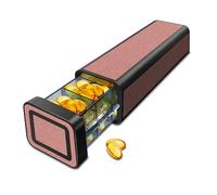 TALVOLC M Pastillero organizador 1 vez al día, pastillero para 7 días, pastillero de viaje semanal, contenedor grande para medicamentos, dispensador de vitaminas una vez al día (oro rosa)