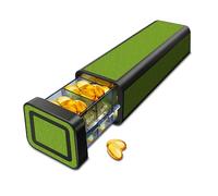 TALVOLC M Pastillero organizador 1 vez al día, pastillero para 7 días, pastillero de viaje semanal, contenedor grande para medicamentos, dispensador de vitaminas una vez al día (verde)