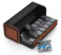 TALVOLC M Pastillero Organizador Semanal, 7 días Luxuxy Pastillero de piel 2 veces al día, Viaje diario Privacidad Medicina Casos Contenedor y Vitamina/Aceite de Pescado (Negro y Marrón)