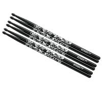 TAMA 07A-S-BS - Palillos de presión (3 unidades, 7A), diseño de calavera, color negro
