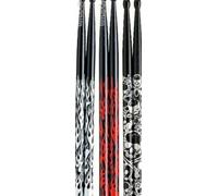 Tama 5 A 3 Pack (5 A de Fb de S 5 A de Fb de R 5 A de S de BS) Red/Silver Fires Skull baquetas
