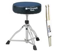 Tama HT430CVNB - Taburete para batería (1ª silla, asiento redondo, edición limitada, incluye baquetas keepdrum), color azul