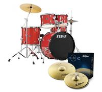 Tama Stagestar 20" 5pc Drum Kit w/Zildjian Cymbals Red Sparkle