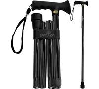 TAMAKA® Bastón de aluminio metálico compacto con mango de gel de agarre suave de 4 partes, plegable, ajustable, para hombres, mujeres y mujeres, 85 cm - 95 cm