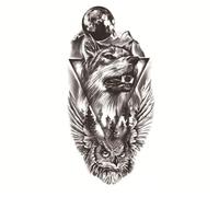 Tamaño: 208x95 mm, nuevo animal impermeable, tatuaje de ángel de flor, etiqueta engomada del tatuaje del tótem de la cabeza del tigre(019)