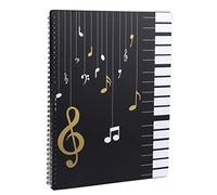 Tamaño A4 Documento de Nota Musical 40 Bolsillos Carpeta Poseedor Caso Carpeta de partituras File Clef Canción de papel de almacenamiento, Bolsa porta documentos
