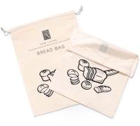 Tamaño de la bolsa de pan: 44 x 35 cm, algodón certificado GOTS con forro de plástico apto para alimentos, bolsa de pan, individual o paquete de 2, hace que el pan dure más tiempo, (1)