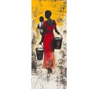 Tamaño Grande África Diamond Painting Kit Completo 50 X 20 cm para Hogar Decoracion, DIY Cuadros Diamantes 5D Diamond Painting Madre Pintura Diamante, Mosaico Artesanía Diamond Art Regalo de Casa