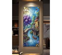 Tamaño Grande Puente Diamond Painting Kit Completo 110 X 40 cm para Hogar Decoracion, DIY Cuadros Diamantes 5D Diamond Painting Pueblo Pintura Diamante, Mosaico Artesanía Diamond Art Regalo de Casa