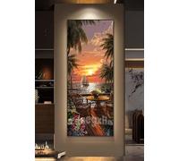 Tamaño Grande Puesta de sol Diamond Painting Kit Completo 110 X 40 cm para Hogar Decoracion, DIY Cuadros Diamantes 5D Diamond Painting Paisaje Pintura Diamante, Mosaico Diamond Art Regalo de Casa