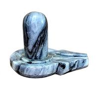 Tamaño KLEO Mediano (4.25 ") de piedra natural gris / Negro Shiva Lingam Shiv Murti Ídolo Ling para Daily Pooja Propósito