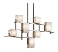 Tamaño Lámpara Colgante LED Cristal Metal Altura Ajustable Cubo Diseño Luz Mesa