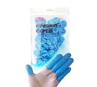 Tamaño mediano: cunas desechables de nitrilo para dedos antiestáticos, belleza, limpieza de joyas, reparación electrónica, arte artesanal; fundas de protección no alérgicas, 100 piezas (azul)