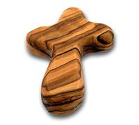 Tamaño pequeño madera de olivo comodidad Cruz cabe en la palma de su mano perfectamente