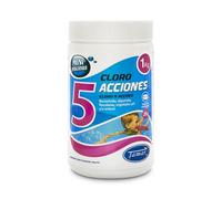 Tamar Cloro 5 Acciones, Tabletas Multifuncion de 20 grs, Especial para Mini Piscinas, 1 Kilo