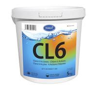 Tamar Cloro 6 Acciones, Tabletas Multifuncion de 200 grs, Pastillas disolución Lenta, Mantenimiento Agua Piscina, Efecto desinfectante,fungicida,clarificante,alguicida,regulador pH y antical 5 Kilos