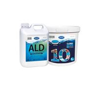 Tamar Pack Cloro 10 acciones Bicapa 5kg + Alguicida Larga Duración Efecto Abrillantador 5 litros
