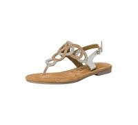Tamaris Sandale, Sandalias Planas Mujer, Color Plateado, 37 EU