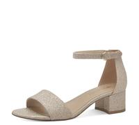 Tamaris Sandalias Con Tacón para Mujer, Sintéticas, Dorado Claro Purpurina, 39 EU
